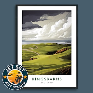 Kingsbarns Golf Course Poster Print Scotland Wall Art Framed Unframed Canvas Golf Gift