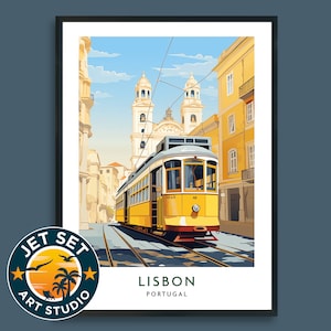 Lisbon Portugal Travel Print Poster Wall Art Framed Unframed Canvas Travel Gift