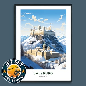Salzburg Austria Travel Print Poster Wall Art Framed Unframed Canvas Travel Gift
