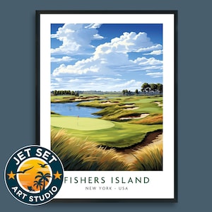 Fishers Island Golf Course Poster Print Wall Art Framed Unframed Canvas Golf Gift