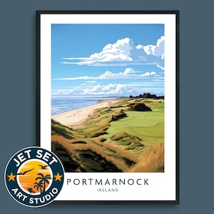 Portmarnock Golf Course Poster Print Wall Art Ireland Framed Unframed Canvas Travel Gift