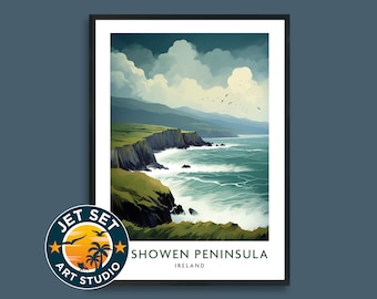 Impresión de viaje de la península de Inishowen, Donegal, Irlanda, arte de pared enmarcado, lienzo sin marco, regalo de viaje