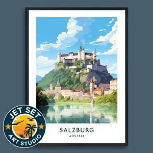 Salzburg Austria Travel Print Poster Wall Art Framed Unframed Canvas Travel Gift