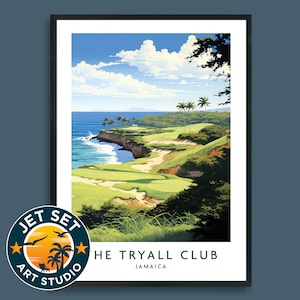 The Tryall Club Golf Course Poster Print Wall Art Jamaica Print Framed Unframed Canvas Travel Gift
