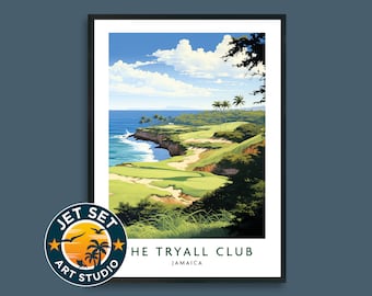 Póster del campo de golf Tryall Club, impresión artística de Jamaica, lienzo enmarcado sin marco, regalo de viaje