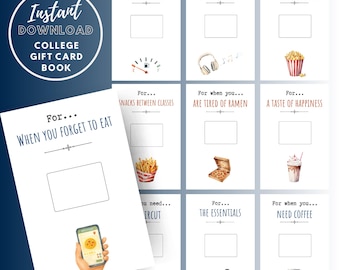 College Care Package Printable Gift Card Holder High School Graduation Gifts Open When   College Survival Kit Money Holder Off to College