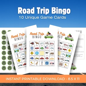 Road Trip Bingo Printable, Road Trip Games,  Family Car Games, Road Trip Kids Activities, Car Games for Kids, Bingo Printable