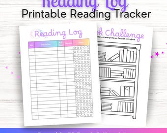 Printable Reading Tracker | Reading Log Template | Reading List | Book Log Printable