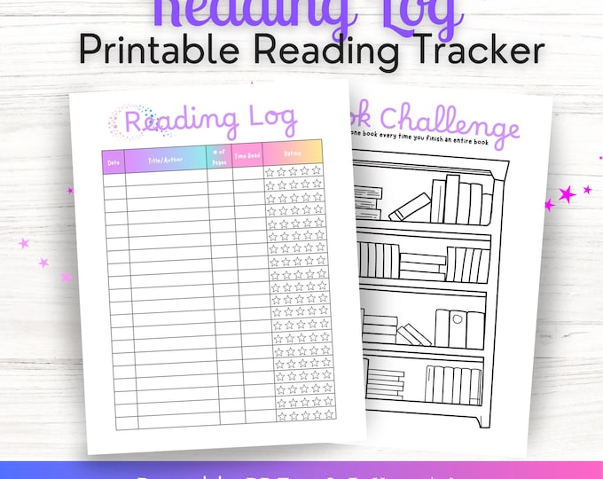 Printable Reading Tracker | Reading Log Template | Reading List | Book ...
