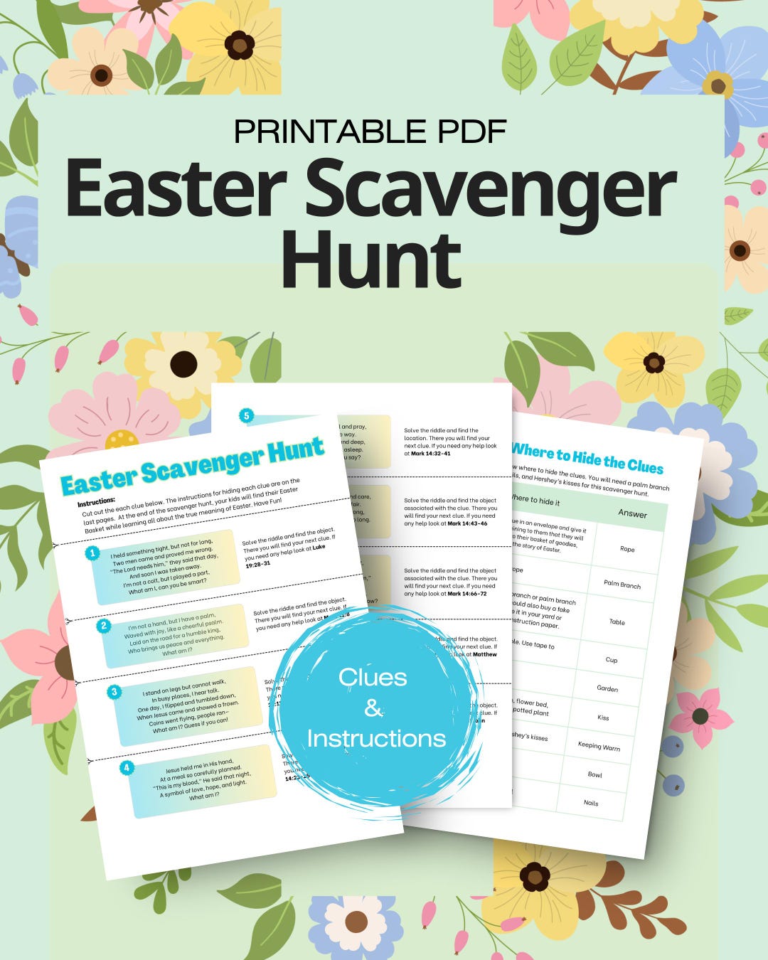 Easter Treasure Hunt Easter Scavenger Hunt Pdf Printable Easter