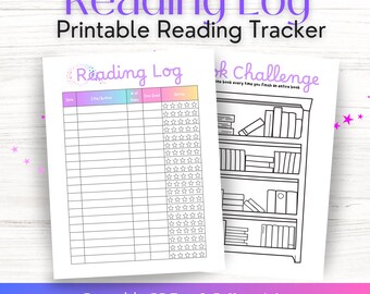 Reading Tracker PDF Book Log Printable for Girls Reading Log Bookshelf Tracker Download for Kids Storytime Book Tracker Printable