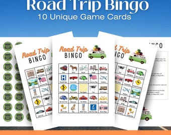 Road Trip Bingo Printable Road Trip Activities for Kids Travel Car Games Family Road Trip Activity PDF Bingo Game Screen Free Travel
