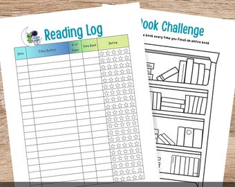 Printable Kids Reading Log Download Book Log Tracker Journal Coloring Page Bookshelf Reading Tracker PDF Kids Activities for Summer Reading