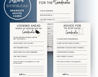 Graduation Advice Cards Printable College Send Off Party Graduation Keepsake Gifts for the Graduate High School