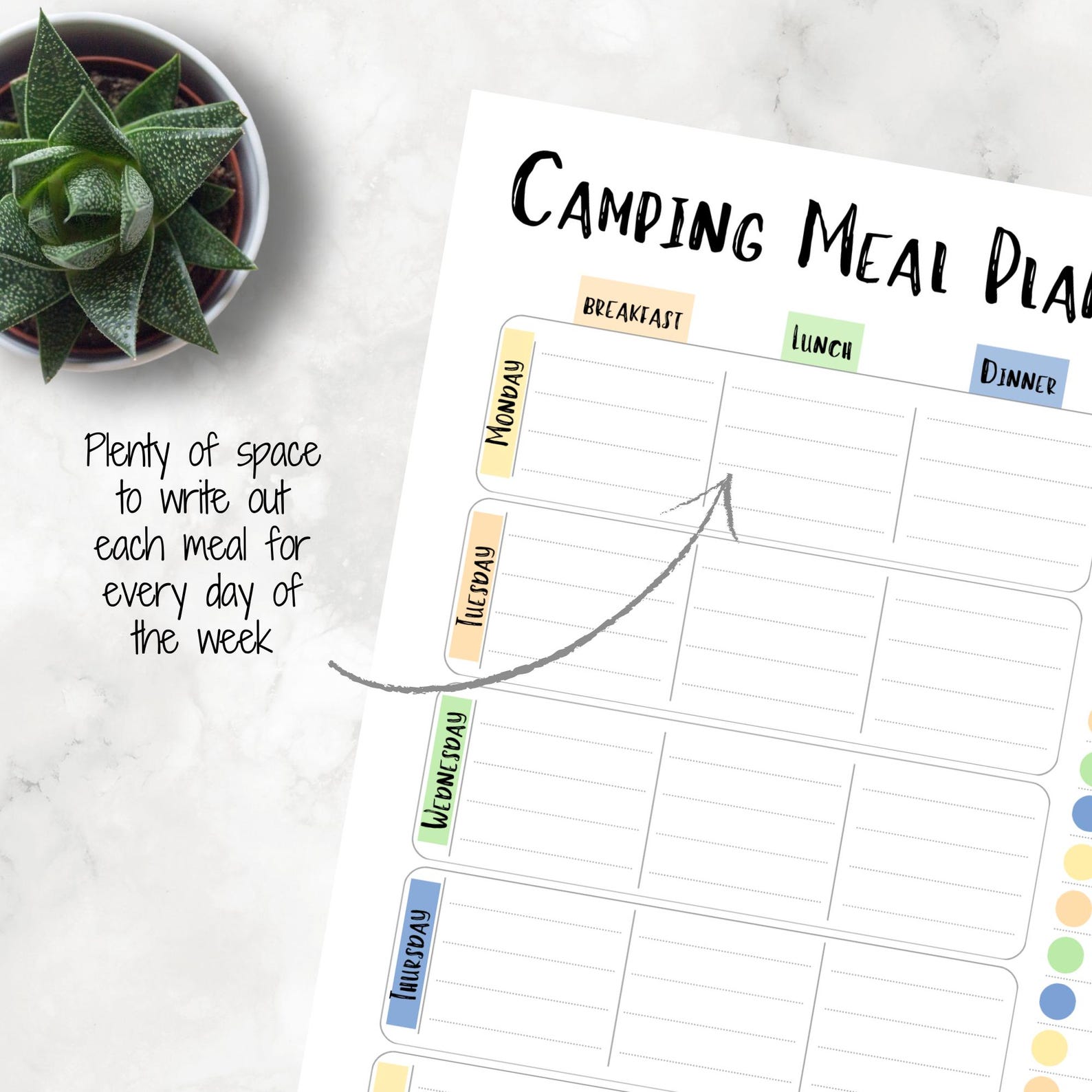 Camping Meal Planning Bundle: Camping Meal Planner and Grocery List ...