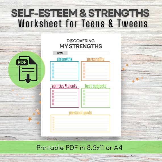 Printable Self Esteem Worksheets For Teenagers Printable Worksheets