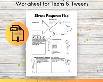 Teen Stress Relief Printable Worksheet Emotional Regulation Activities for Tween Therapy Worksheets for Teens Coping Skills Activity Sheet