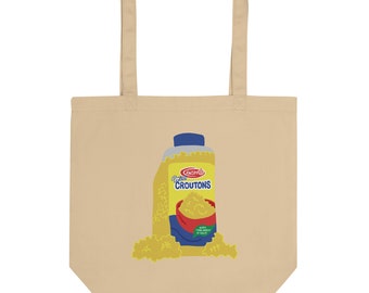 コーシャ スープ クルトン グラフィック トートバッグ | ユダヤ教ギフト | コーシャ食品 | 女の子のディナー フード アート バッグ