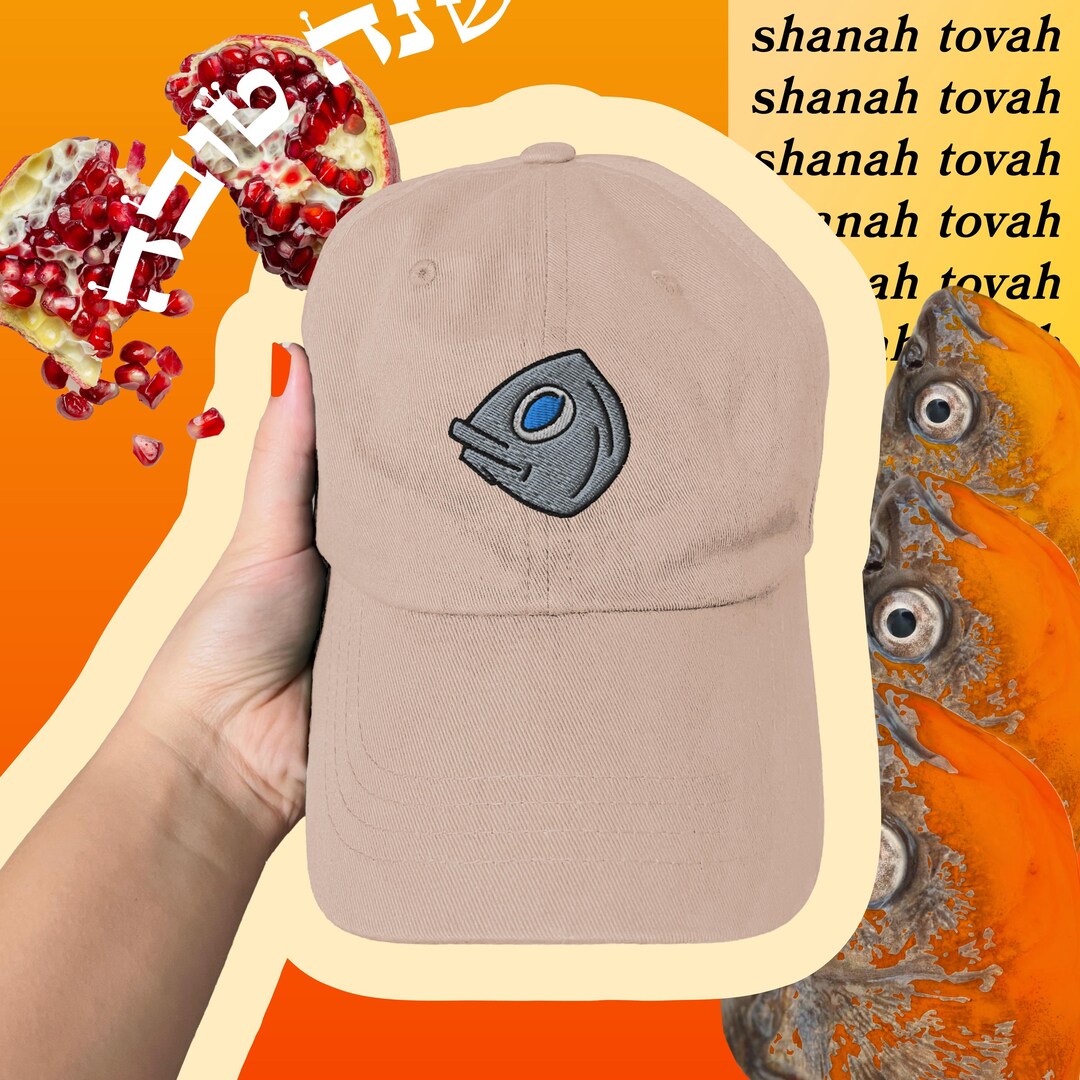 Fish Head Dad Hat, Rosh Hashanah Gift, Rosh Hashana Simanim, Jewish New ...
