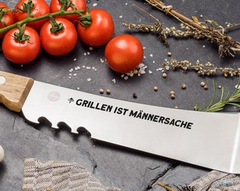 Grillmachete Edelstahl Mit Gravur 47 cm Grillzubehör Grillwender Geschenkidee Geburtstag Männer Burger Wender