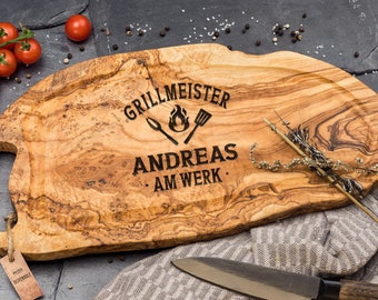 Grill Brett Schneidebrett Personalisiert Olivenholz Grillbrett Gravur Grillen Geschenke Für Männer Geschenk