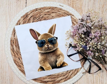 Brillenputztuch "Kaninchen mit Sonnenbrille"
