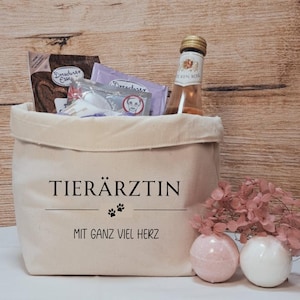 Geschenkkörbchen / Geschenkkorb zum selbstbefüllen "Tierarzt/-in mit ganz viel Herz"