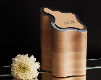 Pet Urn | Wooden Ashes Box for Dogs & Cats | Modern Memorial Urn