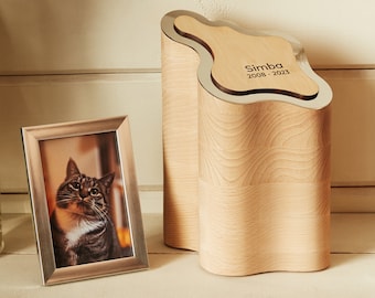 Custom Pet Urn | Wooden Pet Ashes Box | Memorial Cremation Urn