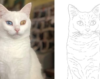 Pet Loss Tattoo | Custom Memorial Pet Portrait | Minimal Line Drawing | Grief Gift | Digital Tattoo Design