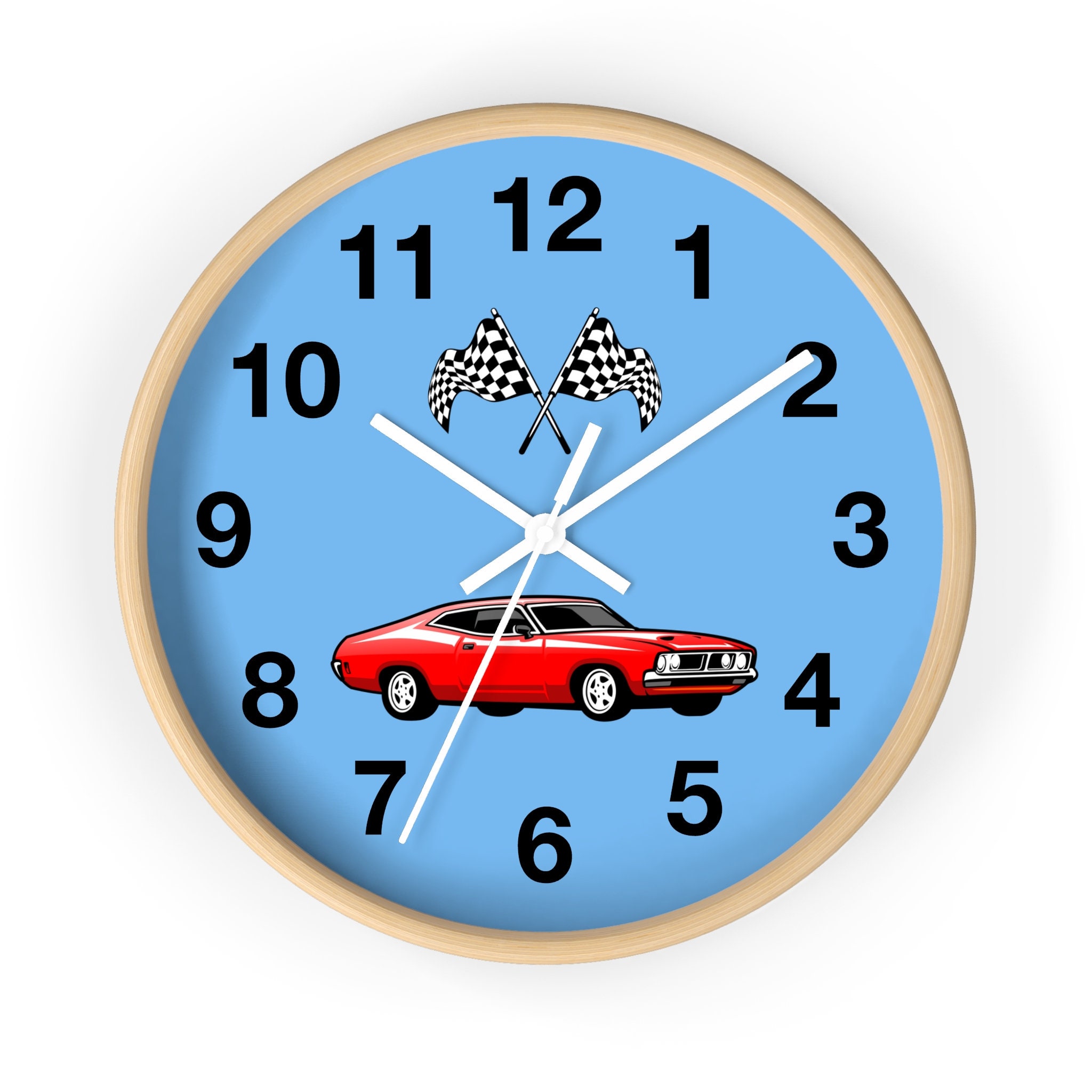 Classic Car Wall Clock for Kids Bedroom, Wall Decor for Boy's Room