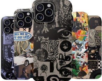 Grunge Psychedelic Flexi Cases, Dark Collage Aesthetic, Retro Grunge Phone Case, Indie, Vintage Aesthetic, Gothic Phone Case, iphone 16 Case