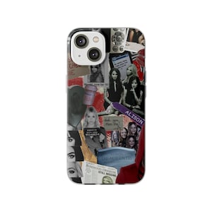 May include: A phone case with a collage design featuring images of women, text, and a red background. The case includes text that reads "CHE DIE", "Would now be 16", "ALISON", and "ROSEWOOD OBSERVER STILL MISSING".