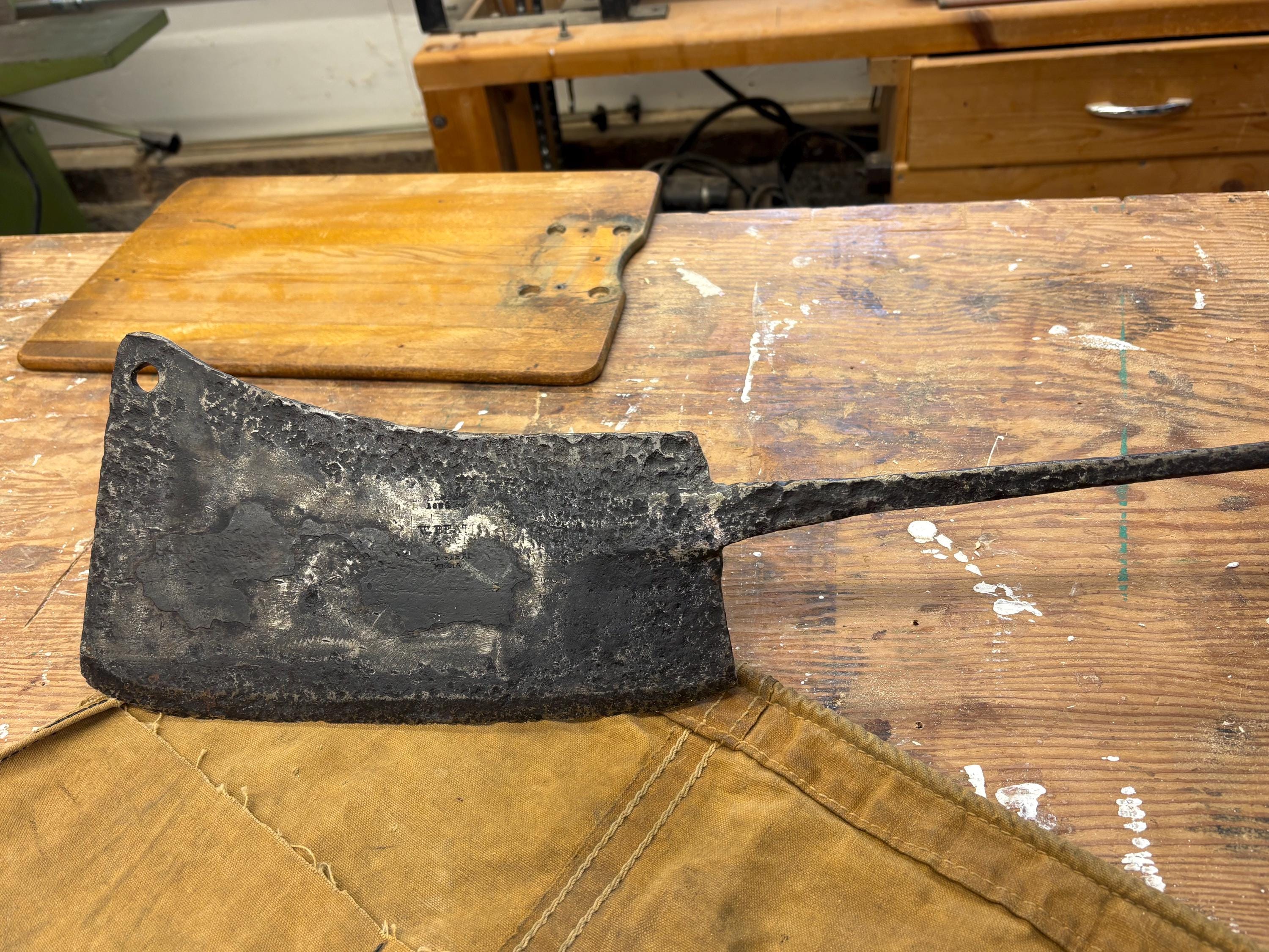 Antique 1800’s Sandon BC Butcher’s Cleaver – “W. Beatt & Son” Hand-Forged
