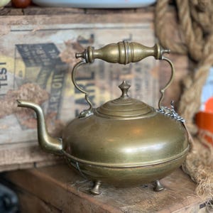 Victorian Brass Footed Teapot