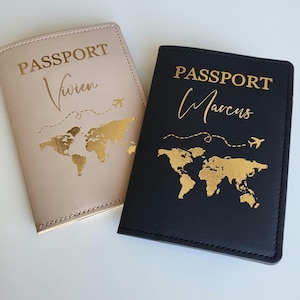 Passhülle personalisiert Reisepass Hülle mit Name Geschenk Reise Paar Familie Passport Cover Personalized travel gift coupe family
