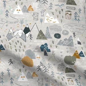 Stoffrest 65cm L x 138cm Max's Map Grey - Bio Baumwolle, 100% Bio Baumwolle