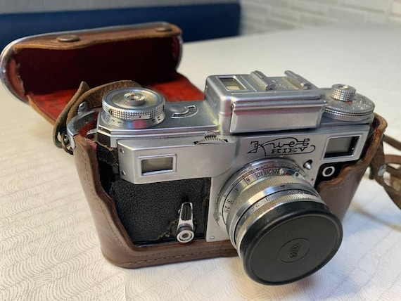 Kyiv-4 Soviet Rangefinder Film Camera with Jupiter-8 Lens – Black 35mm Camera, Arsenal Kyiv, Sold As-Is