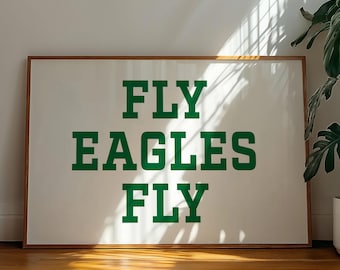 Fliegen Adler fliegen Poster: Retro Philly Sport Kunst (Instant Download, druckbar)