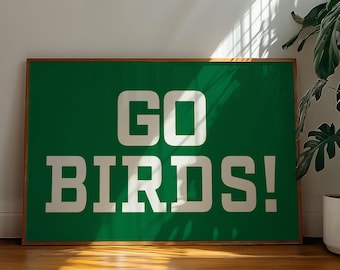 Go Birds! Philadelphia Eagles Throwback Poster: Kelly Green Retro Fußball (Digitaler Download)