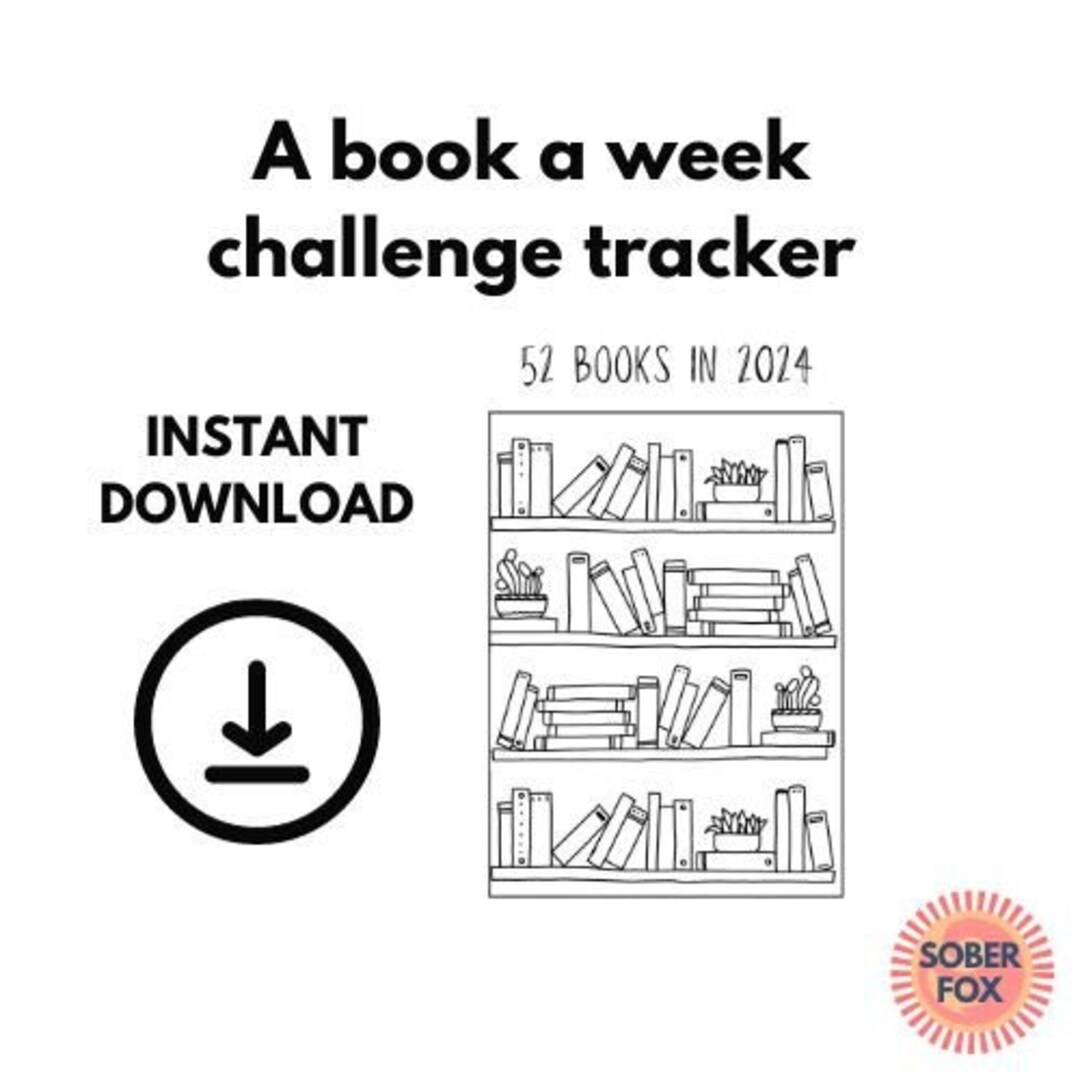 Reading Challenge, Book Tracker, Book per Week, 52 Book Tracker