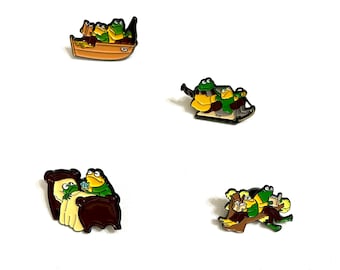 Frog and Toad enamel pin. You pick.