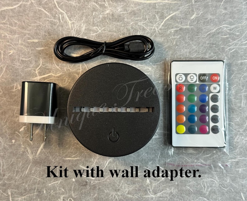Color Changing LED Acrylic Sign Base Kit, DIY Craft Lamp, Wall Adapter ...