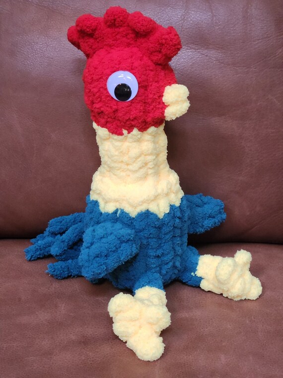 Peluche di pollo Hei Hei lavorato a mano Animale di peluche