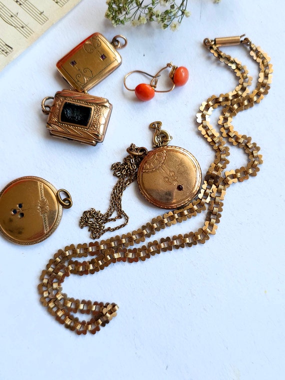 Antique Victorian rolled gold Rechtangular Locket… - image 3