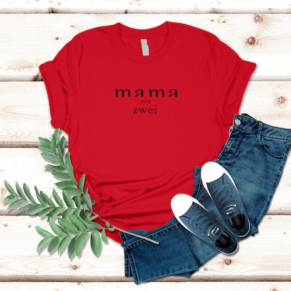 Mama von Zwei, Mama Tshirt, personalisiertes Muttertagsgeschenk, Geburtstagsgeschenk T-Shirt, Geschenkidee Muttertag, Mama Geburtstag