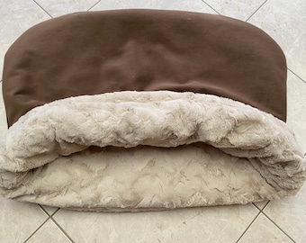 Sac de couchage en simili-suède de luxe robuste, très doux et épais et sac de couchage en peluche douce et douillette, couverture pour chien, sac de couchage pour chien