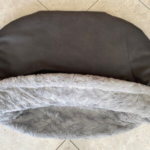 Kusakö en simili cuir robuste anthracite et peluche gris clair sac de couchage sac de couchage couverture pour chien panier pour chien sac de couchage pour chien image 5