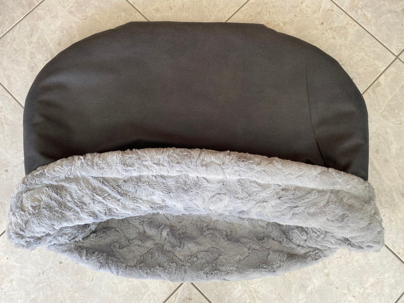 Kusakö en simili cuir robuste anthracite et peluche gris clair sac de couchage sac de couchage couverture pour chien panier pour chien sac de couchage pour chien image 5
