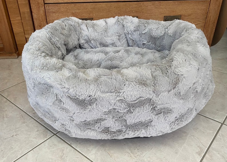 Kusakö en simili cuir robuste anthracite et peluche gris clair sac de couchage sac de couchage couverture pour chien panier pour chien sac de couchage pour chien image 2